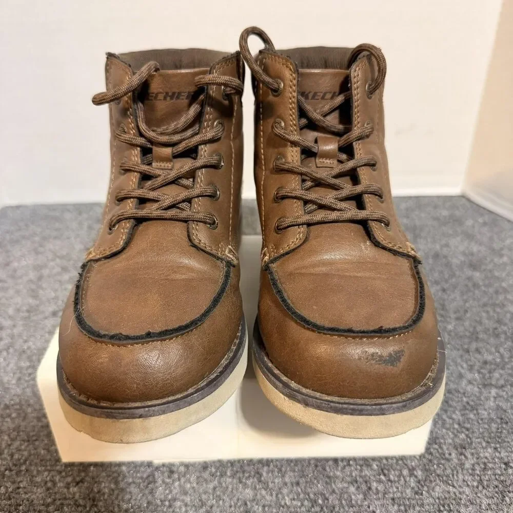 Skechers Boots Youth Size 1.5 Brown Chukka Lace Up Casual Walking 405671L